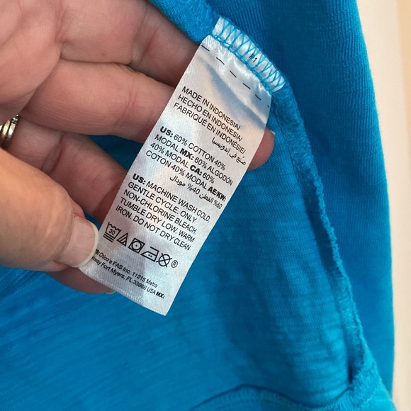 Chico’s Turquoise Tank Top with Jacket-M (size1) - Picture 5 of 6